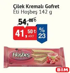 ETİ HOŞBEŞ ÇİLEK KREMALI GOFRET 142 G fiyat ve kampanya bilgisi